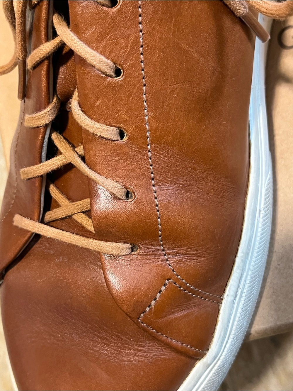 Granstone saddle Tan Minerva Leather Low-Top Sneakers - Picture 5 of 12
